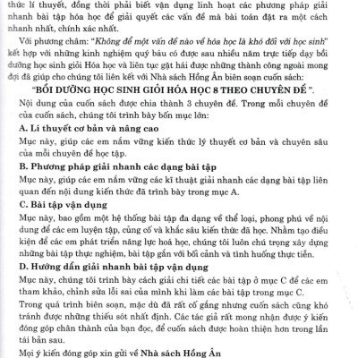 Bồi Dưỡng Học Sinh Giỏi Hóa Học 8 Theo Chuyên Đề (Dùng Chung Cho Các Bộ SGK Hiện Hành) - HA