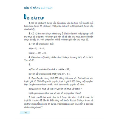 Rèn kĩ năng giải Toán lớp 6 Tập 1