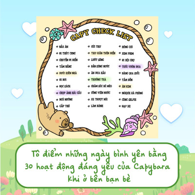 Combo 3 cuốn Sách tô màu Capybara khổ vuông