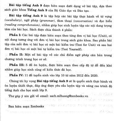 Bài Tập Tiếng Anh Lớp 9 (Có Đáp Án)