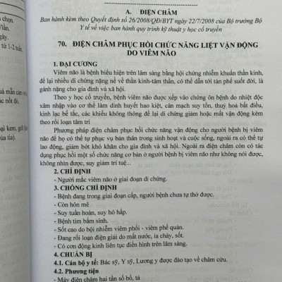 Sách Cẩm Nang Tra Cứu Quy Trình Kỹ Thuật Chuyên Ngành Y Học Cổ Truyền - V2046T