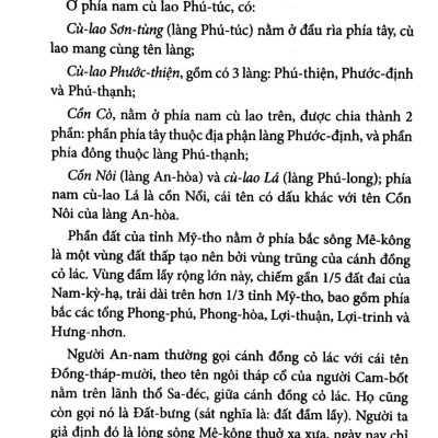 Chuyên Khảo Về Tỉnh Mỹ Tho - Địa Lý Học : TỰ NHIÊN, KINH TẾ & LỊCH SỬ NAM KỲ