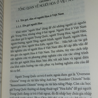 NGƯỜI HOA Ở MIỀN NAM VIỆT NAM (1954 - 1975) - The Chinese in South Vietnam	- Trịnh Thị Mai Linh - NXB Khoa Học Xã Hội