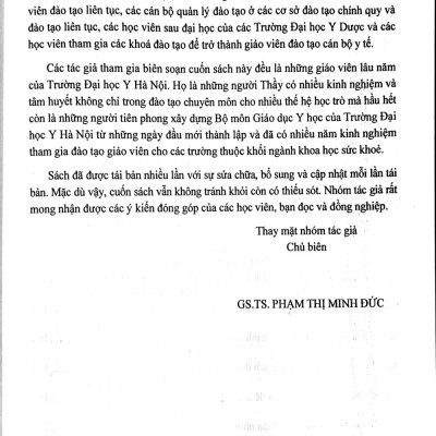 Sư phạm y học thực hành (Dùng cho đào tạo giảng viên các trường đại học, cao đẳng, trung học y tế và các cơ sở đào tạo liên tuc)