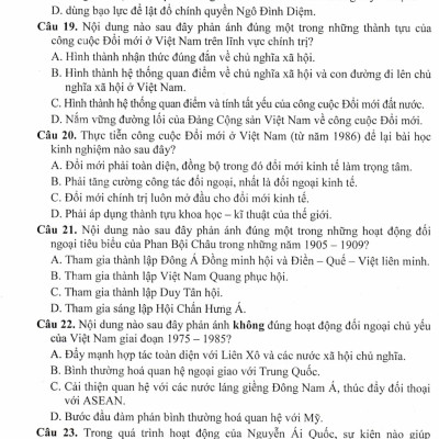 Bộ Đề Trắc Nghiệm Lịch Sử 12 - Ôn Thi Tốt Nghiệp THPT (Dùng Chung Cho Các Bộ SGK Hiện Hành) - HA