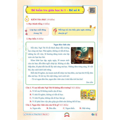 Đề Kiểm Tra Tiếng Việt Lớp 3 - Chân Trời Sáng Tạo - Cả năm (1 cuốn) - Bản Quyền