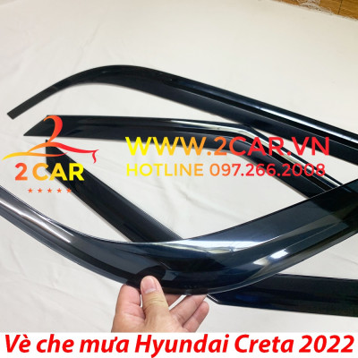 Vè che mưa xe Hyundai Creta 2022 2023 nhựa đen cao cấp, viền chắn mưa Creta 2022