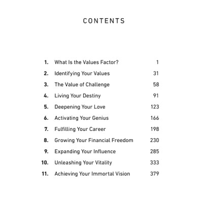 The Values Factor : The Secret to Creating an Inspired and Fulfilling Life