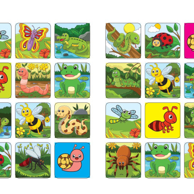 Bé tô màu: Khám phá vườn côn trùng kì thú (côn trùng, bò sát, lưỡng cư) (20+ hình dán sticker)