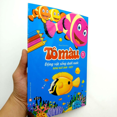 Tô Màu Động Vật Sống Dưới Nước - Song Ngữ Anh-Việt - Tập 1 (Tái Bản 2023)