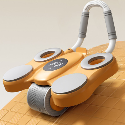 Dụng Cụ Tập Cơ Bụng, Con lăn Tập GYM Thế Hệ Mới,Có Đồng Hồ Tự Động,Đàn Hồi Cho Nam,Nữ Tại Nhà(Tặng thảm+Cáp Sạc)