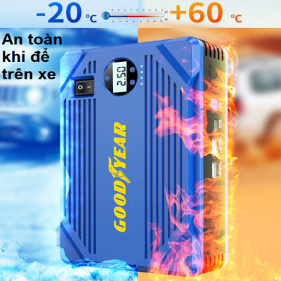 Bộ kích bình ắc quy kiêm bơm lốp và sạc dự phòng dung lượng 10400mAh dùng cho ô tô thương hiệu Mỹ cao cấp Goodyear GY-5282 - Hàng Nhập Khẩu