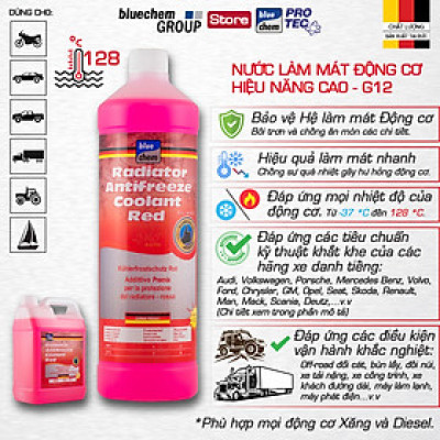 Nước Làm mát động cơ và chống đông G12 - màu Đỏ (bluechem Radiator Antifreeze Coolant Red)