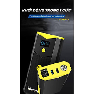 Bộ kích bình ô tô 750A - 1500A chuyên dụng có đèn pin Michelin 4165M