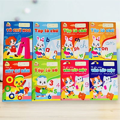 Sách-Combo 8 cuốn sách Tập Tô chữ Luyện viết theo chương trình mới loại dày 48 trang dành cho bé sẵn sàng vào lớp 1