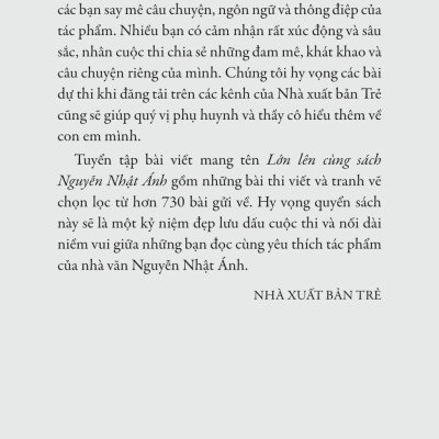 Sách - Lớn Lên Cùng Sách Nguyễn Nhật Ánh