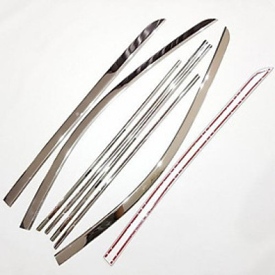 Bộ Nẹp viền cong kính, Chân kính INOX dành cho Suzuki XL7 