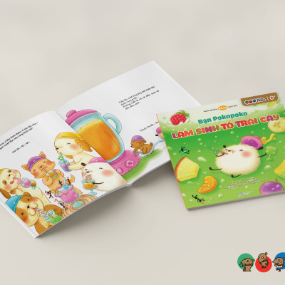 Truyện Ehon bé 1-2-3 tuổi - Bạn Pokopoko làm sinh tố trái cây