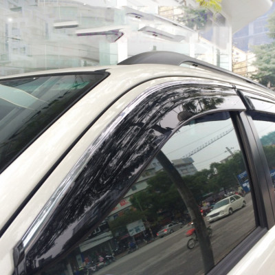 Bộ vè che mưa cao cấp viền chỉ mạ INOX dành cho xe Toyota Fortuner 2015-2019