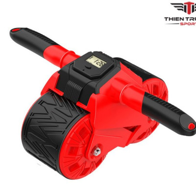 Con lăn tập bụng 2024 kèm thảm kê gối, có lò xo kéo về và màn hình hiện thông số kĩ thuật, an toàn cho người sử dụng