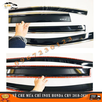 Vè Che Mưa Chỉ Inox Cao Cấp Honda CRV 2018-2021 Bóng Loáng