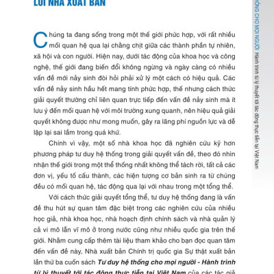 Tư duy hệ thống cho mọi người. Hành trình từ lý thuyết tới tác động thực tiễn tại Việt Nam - bản in 2024