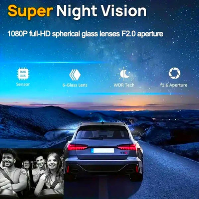 Camera Hành Trình 2 Mắt X01 FHD 1080P 30fps IR Ghi Hình Trước Và Trong Xe