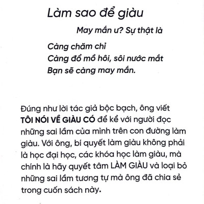 Tôi Nói Về Giàu Có - Tri Thức Tinh Lọc Từ Một Trong Những Doanh Nhân Tự Thân Giàu Có Nhất Nước Anh