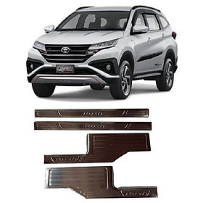 BỘ NẸP BƯỚC CHÂN TRONG NGOÀI INOX DÀNH CHO XE TOYOTA RUSH 2018-2019