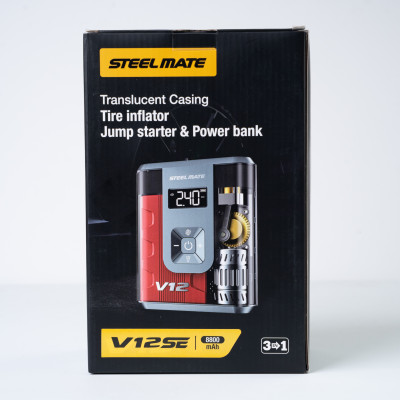 Bơm Lốp & Kích Bình Ô Tô STEELMATE V12SE – Hỗ Trợ Động Cơ Xăng 3.0L, Dầu 2.0L, Hiển Thị LCD, Tự Động Ngắt, Bảo Hành 2 Năm