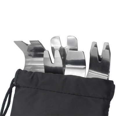 Set 6 công cụ bằng kim loại tháo gỡ đồ nội thất ô tô, táp lô, tháo cần số, tháo vô lăng xe hơi xịn