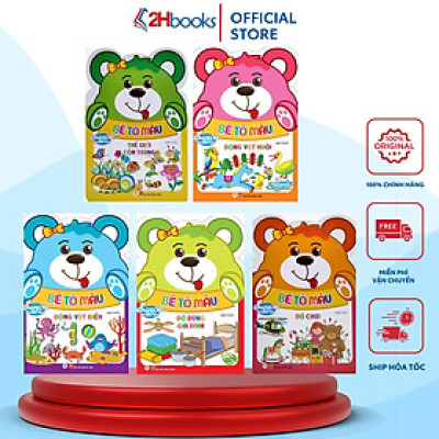 Sách Thiếu Nhi- Combo 5 cuốn Bé Tô Màu Gấu Con Khéo Tay: Đồ chơi, Đồ Dùng Gia Đình, Động Vật Biển, Động Vật Nuôi, Thế Giới Côn Trùng- 2HBooks  