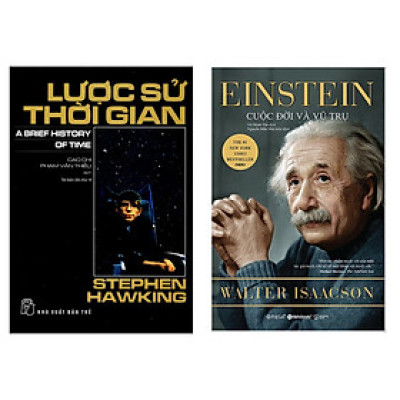Combo 2 Cuốn Sách Hay: Einstein - Cuộc Đời Và Vũ Trụ + Lược Sử Thời Gian / Sách Kiến Thức Tổng Hợp -Tặng Kèm Bookmark Happy Life