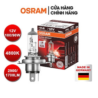 Bóng Halogen Super Bright Premium H4 12V 100/90W (P43T) 62204SBP Hiệu Osram