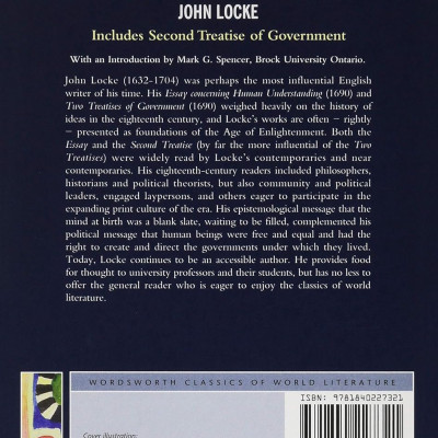 sách Ngoại Văn - An Essay Concerning Human Understanding: Second Treatise of Goverment (Wordsworth Classics of World Literature) by John Locke (Author)