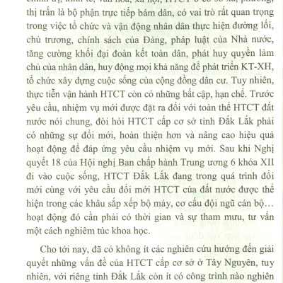 Xây Dựng Hệ Thống Chính Trị Cấp Cơ Sở Tại Tỉnh Đắk Lắk Hiện Nay (Sách chuyên khảo)