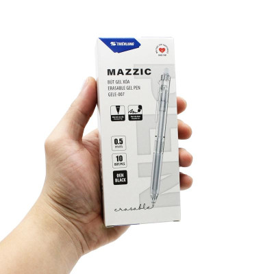 Hộp 10 Bút Gel Xóa Được 0.5 mm - Mazzic Thiên Long GELE-007 - Mực Đen