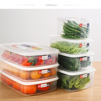 Combo 04 hộp nhựa cao cấp bảo quản thực phẩm Nakaya hình chữ nhật (Full size) - Nội địa Nhật Bản