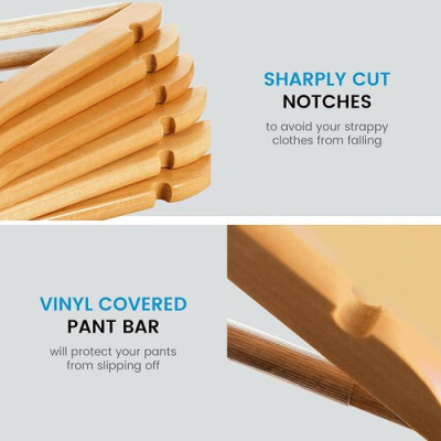 Bộ 10 móc gỗ tam giác thanh ngang cao cấp