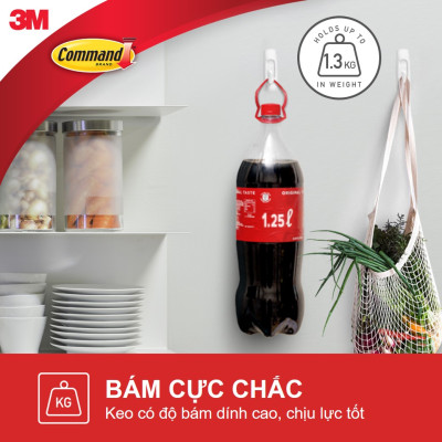 Bộ 6 Móc dán tường Command 3M cỡ vừa chịu lực 1.3kg - Gói ưu đãi, độ bền cao, bám cực chắc, tháo cực dễ, không khoan đục, không bong tróc, không gây hại bề mặt 17101 - 6VP