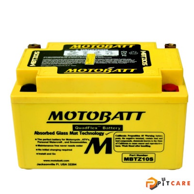 Bình Ắc Quy Quadflex MotoBatt MBTZ10S 12V 8.6Ah CCA190 Cho Nhiều Dòng PKL