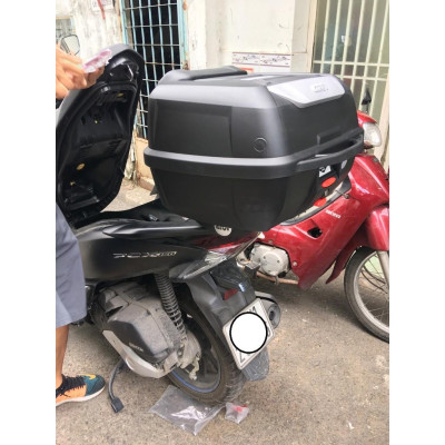 Thùng Givi E43NTL và baga SRV PCX, gối tựa lưng BE43N, bộ thùng xe PCX