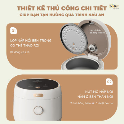 Nồi cơm điện tử đa năng 3L Bear SB-NC30B - Hàng chính hãng