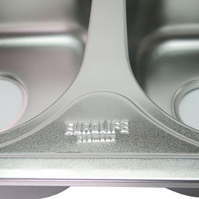 Chậu Inox SUS304 2 Hố Eurolife EL-C7843 (Trắng Bạc)