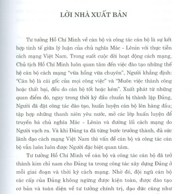 Tư tưởng Hồ Chí Minh về cán bộ, công tác cán bộ và sự kế thừa, vận dụng vào thực tiễn cách mạng Việt Nam