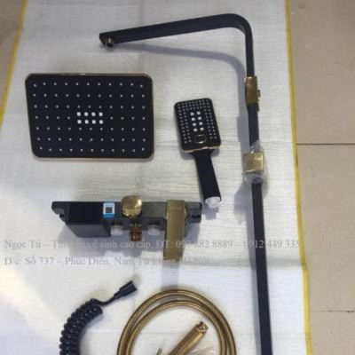 Sen cây tắm  bảng hiển thị nhiệt độ màu đen ánh vàng GS  7749, đẹp sang trọng quý phái, ko dùng điện mà vẫn hiện nhiệt độ