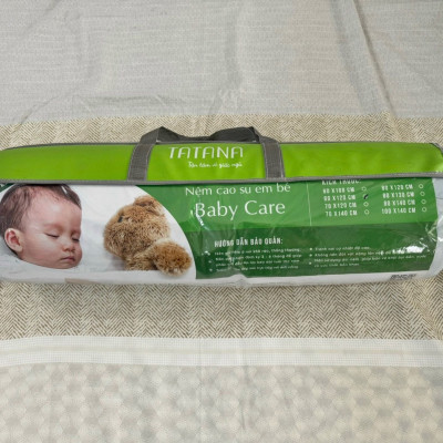 Nệm cao su thiên nhiên em bé Tatana Baby Care-  Độ cao 2cm-Dành cho bé đi học hoặc sơ sinh-Màu ngẫu nhiên