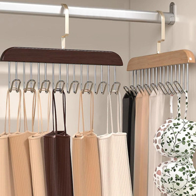 Móc Gỗ Treo Đồ Lót Áo Ngực Áo 2 Dây Bra Gosashi Giá Treo 8 Mắc Bằng Gỗ Treo Áo Lót Cà Vạt Thắt Lưng Túi Xách Gọn Gàng