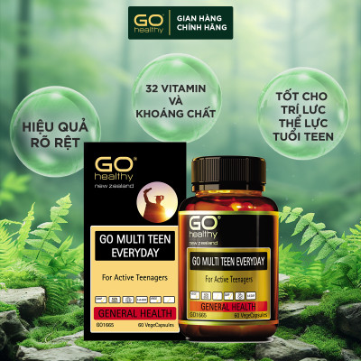 GO MULTI TEEN EVERYDAY 60 VIÊN- Viên uống cho tuổi teen nhập khẩu chính hãng GO Healthy New Zealand