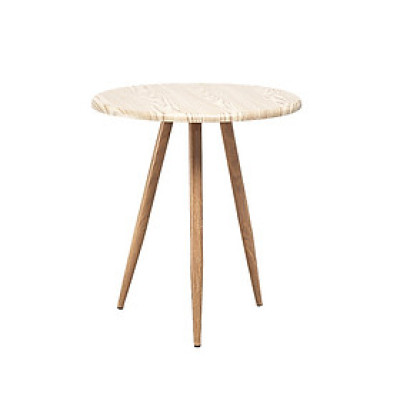 Bàn cafe - fastfood màu tự nhiên TE1512-06 bàn tiếp khách gỗ MDF Melamin chân thép sơn giả gỗ thiết kế 3 chân rất chắc chắn